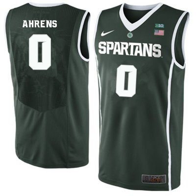 Men Michigan State Spartans NCAA #0 Kyle Ahrens Green Authentic Nike Stitched College Basketball Jersey IJ32W26FE